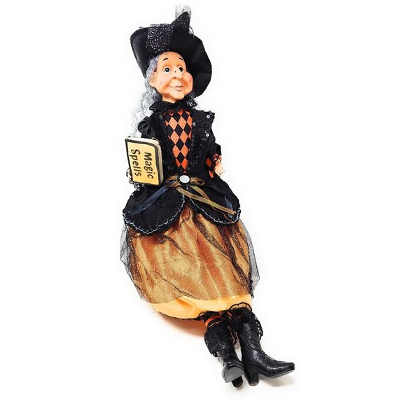 Halloween Elf Witch 24" Magic Spells Party Decor Wreath Center - Picture 3 of 6